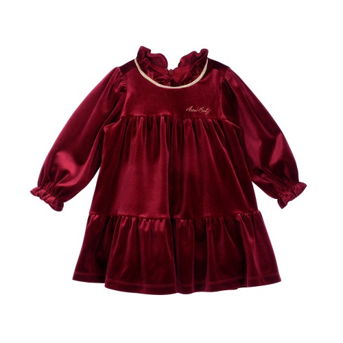 [a.toi baby] Lea velvet dress red - 마르마르