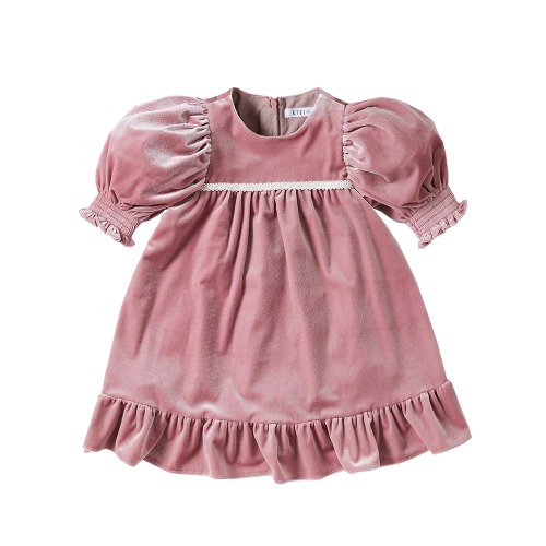 [a.toi baby] andree velvet dress pink - 마르마르