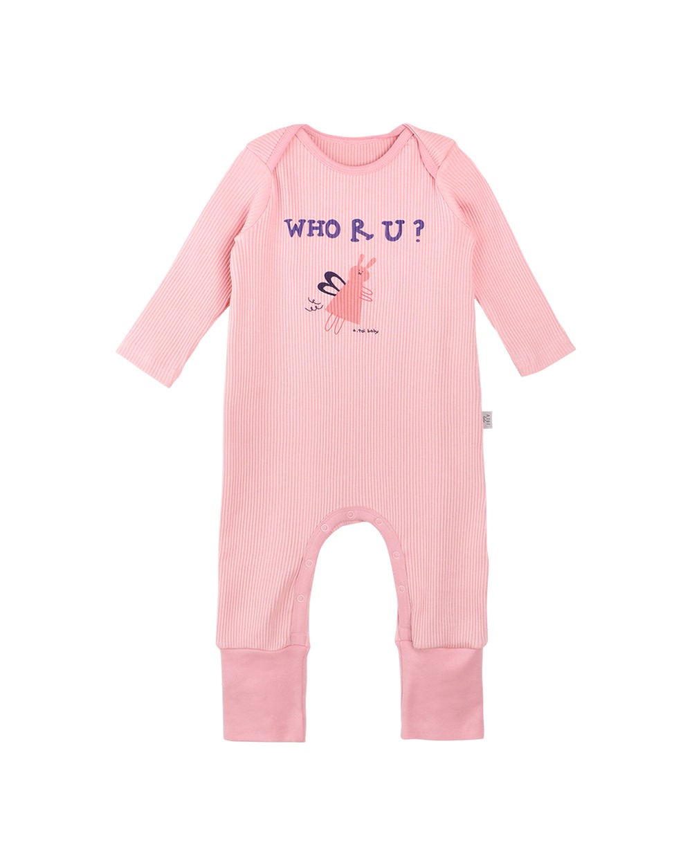 [a.toi baby] Who Are You Ribbed Bodysuit Pink - 마르마르