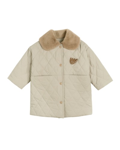 [a.toi baby] Zenith Fur Collar Quilted Jumper Beige - 마르마르