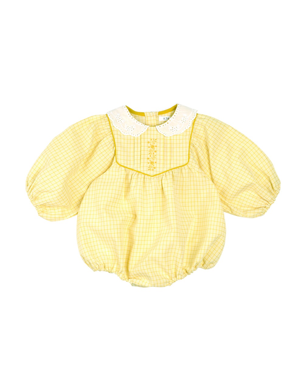 [a.toi baby] April Check Bodysuit Yellow - 마르마르